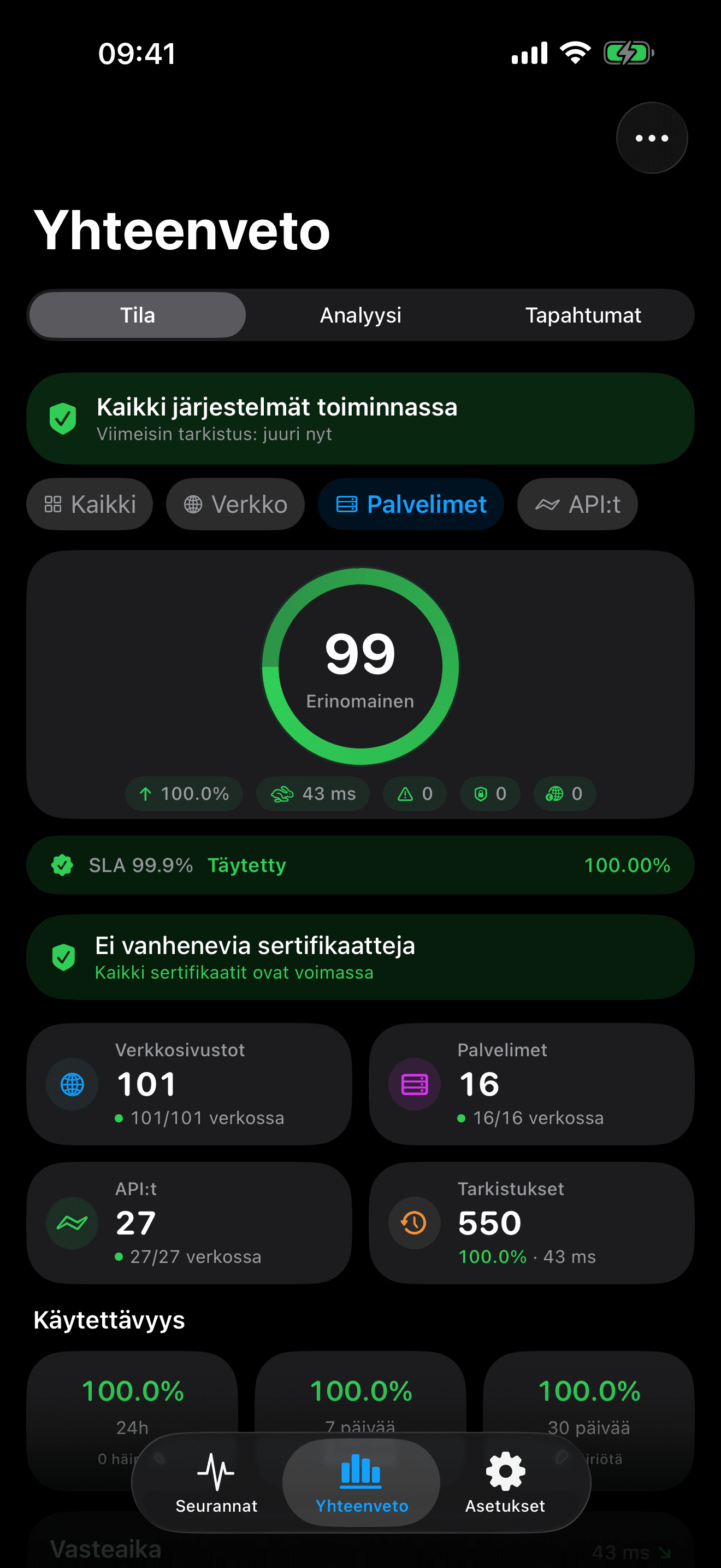 Valvo ja hallitse infrastruktuuriasi 7