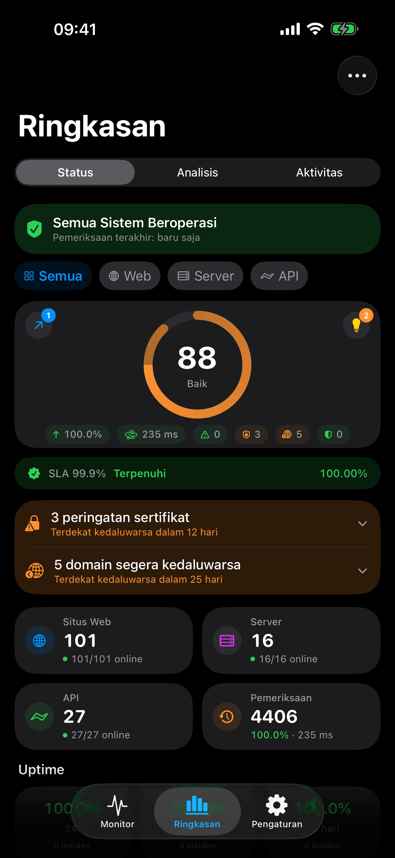 Pantau dan kendalikan infrastruktur Anda 1