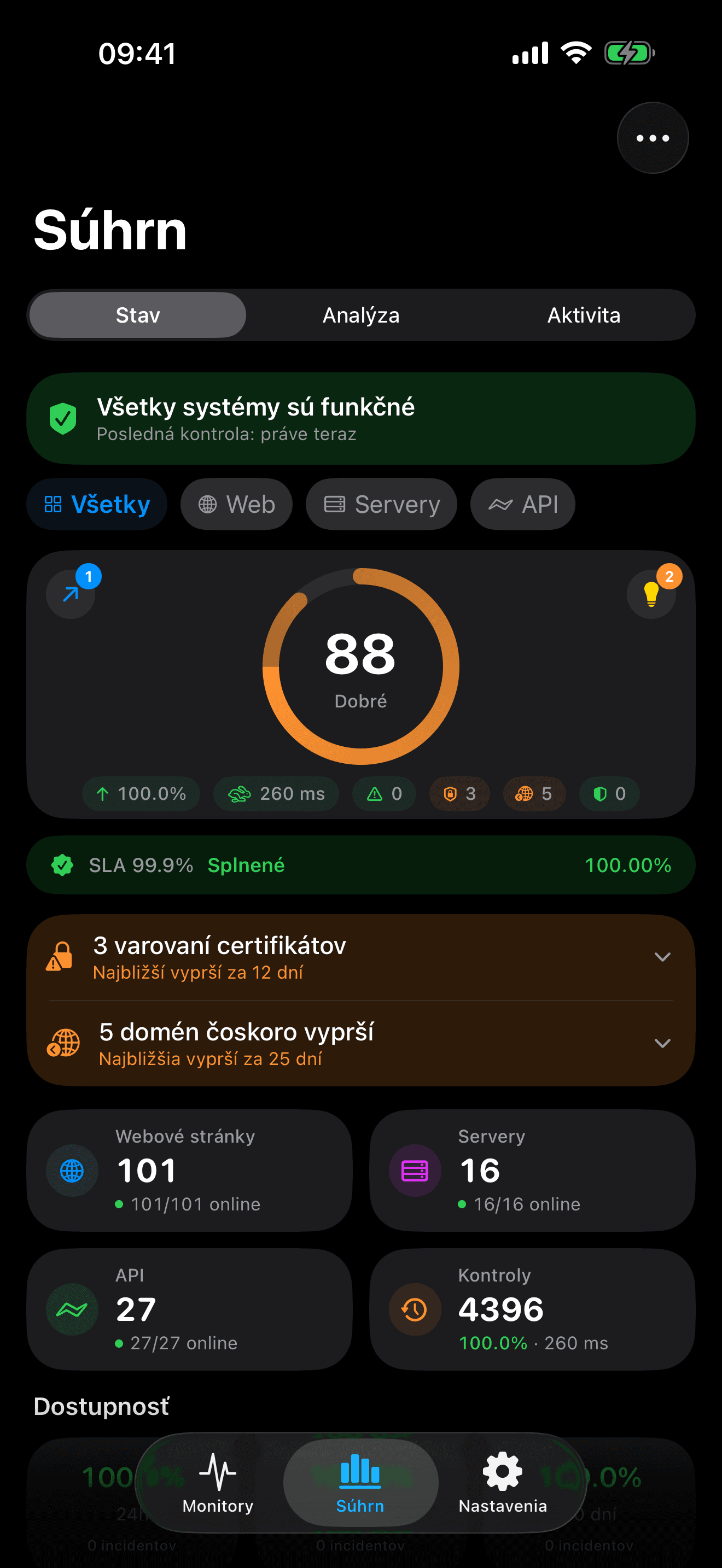 Monitorujte a ovládajte svoju infraštruktúru 1