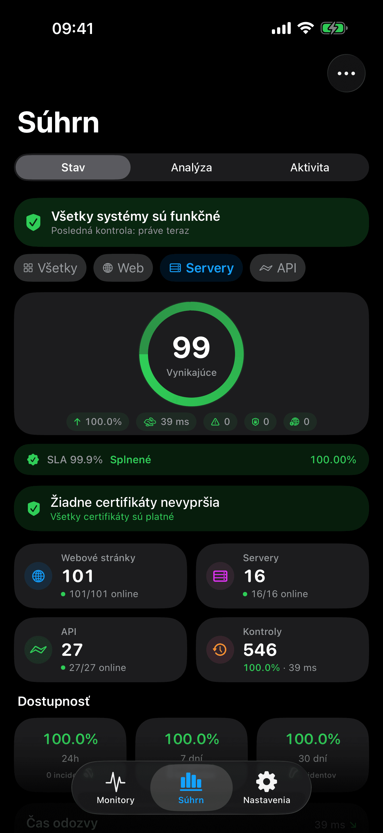 Monitorujte a ovládajte svoju infraštruktúru 7