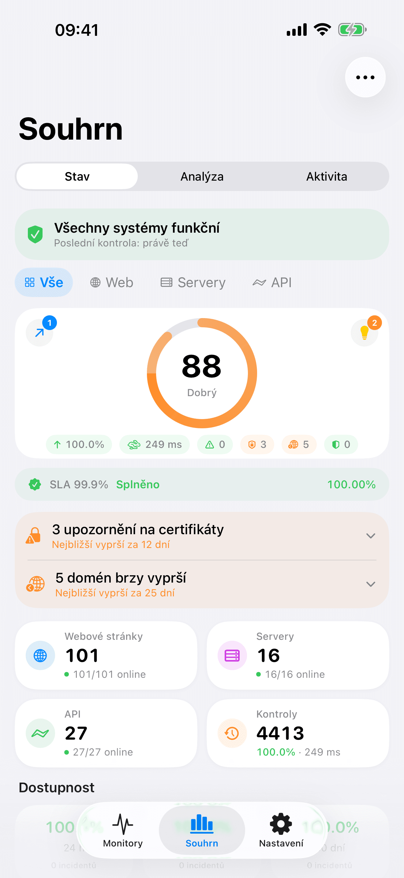 Monitorujte a ovládejte svou infrastrukturu 1
