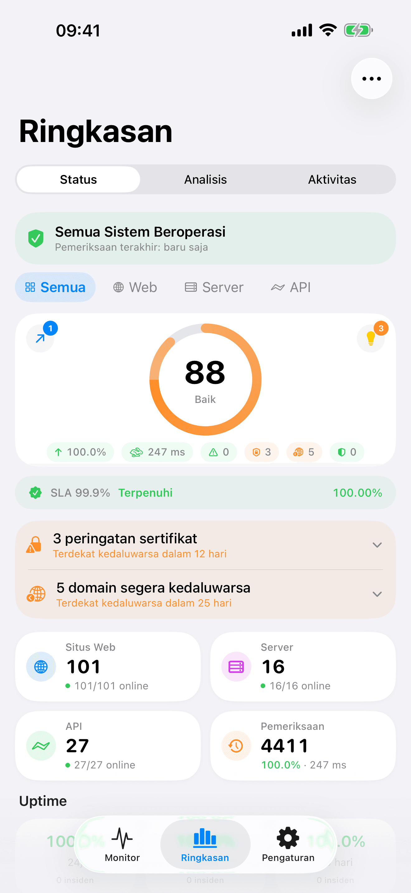 Pantau dan kendalikan infrastruktur Anda 1