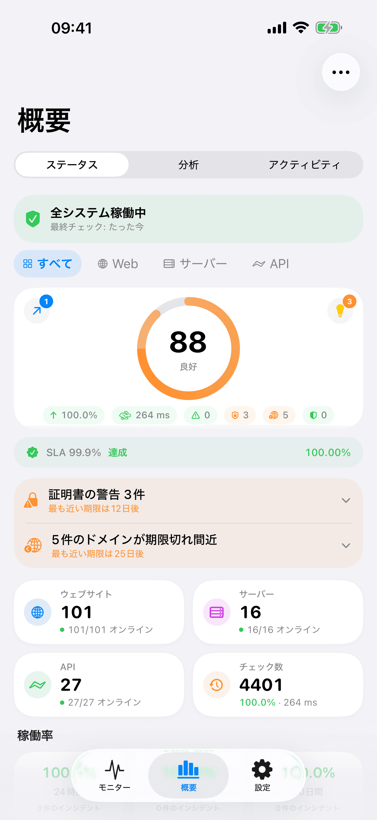 インフラの監視と制御を 1