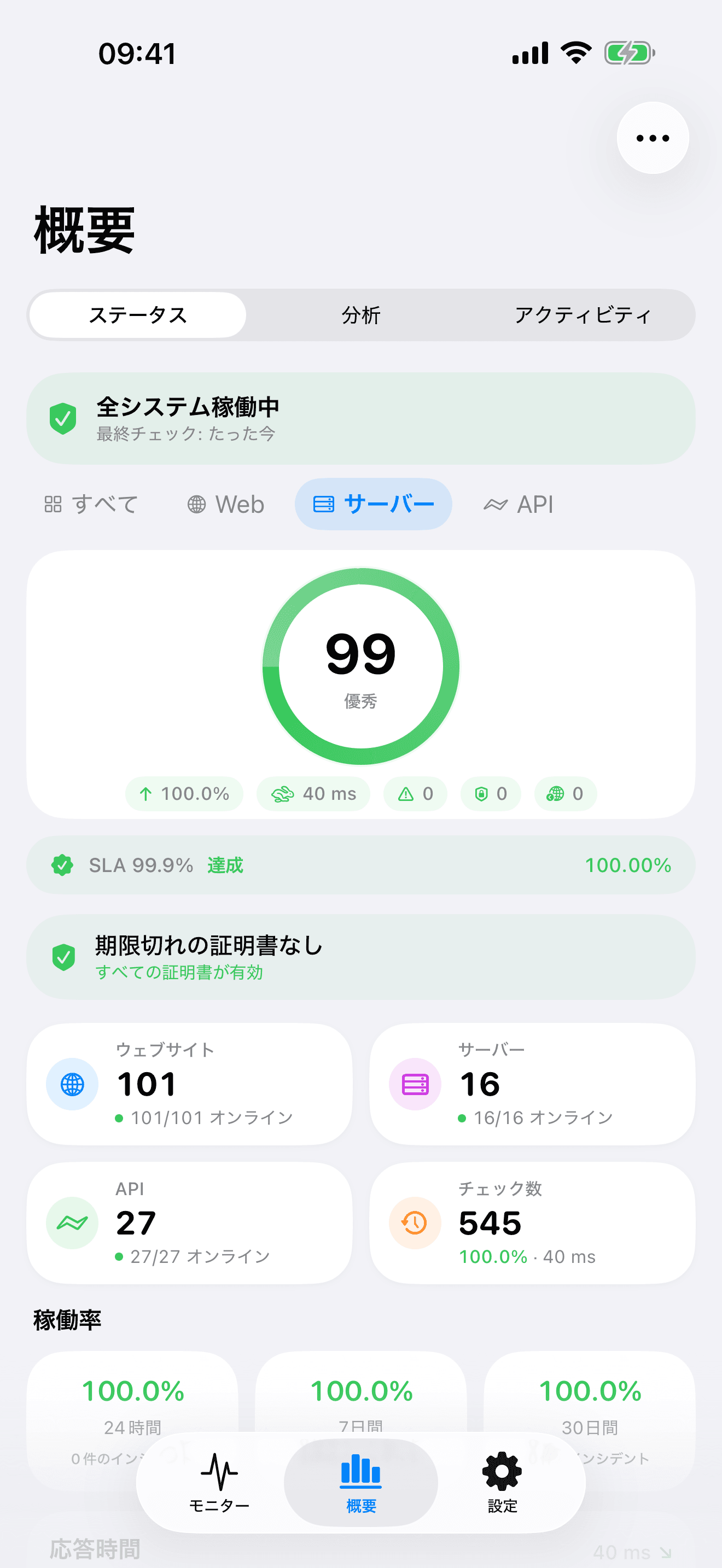 インフラの監視と制御を 7