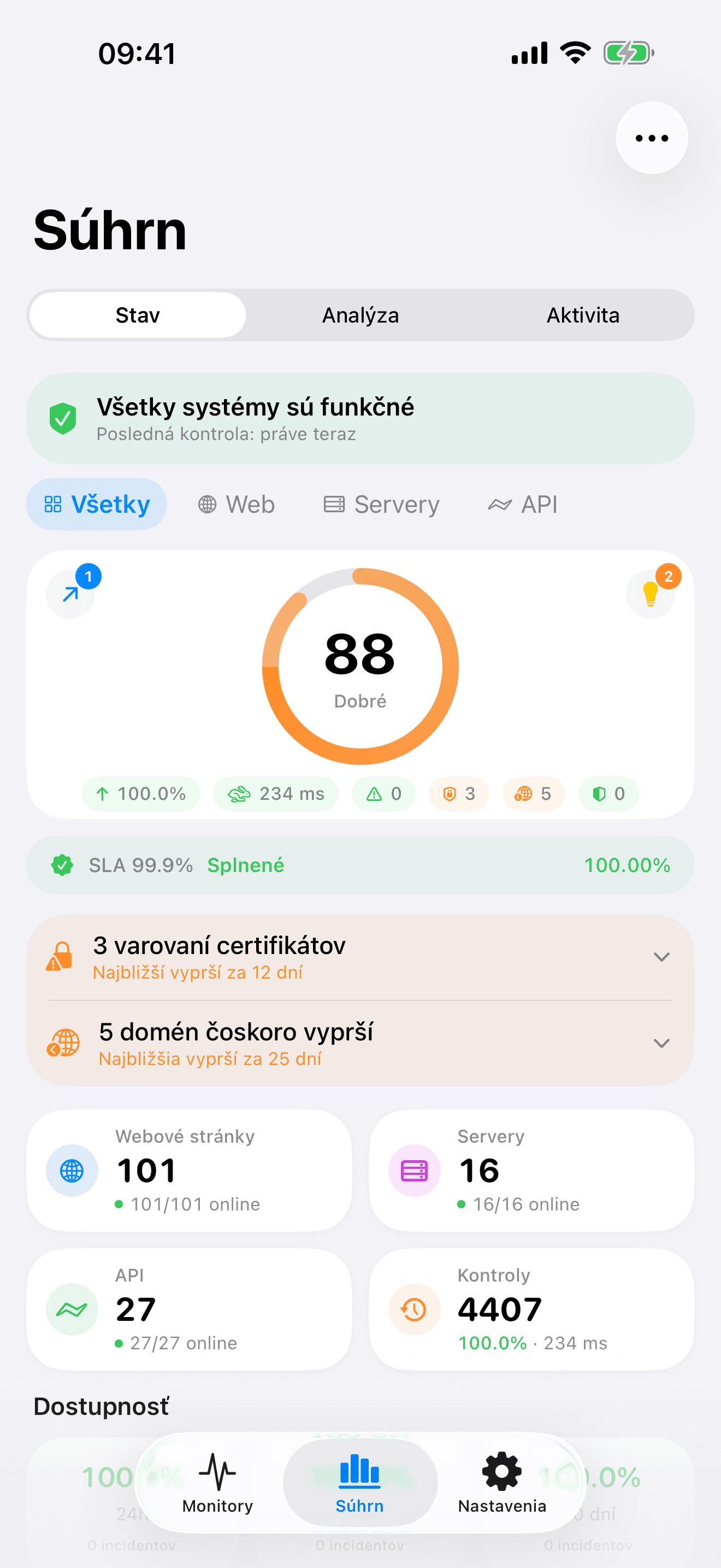 Monitorujte a ovládajte svoju infraštruktúru 1